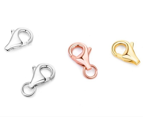 OEM ODM 18K Gold Lobster Clamps Handgemaakt DIY 925 Sterling Silver Lobster Clamps