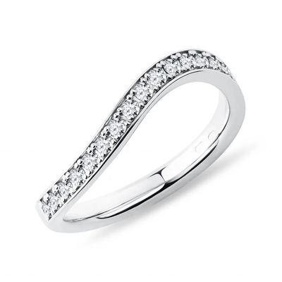 925 Sterling zilver Wit goud Diamant CZ Wave Ring voor dames Fijne sieraden OEM/ODM