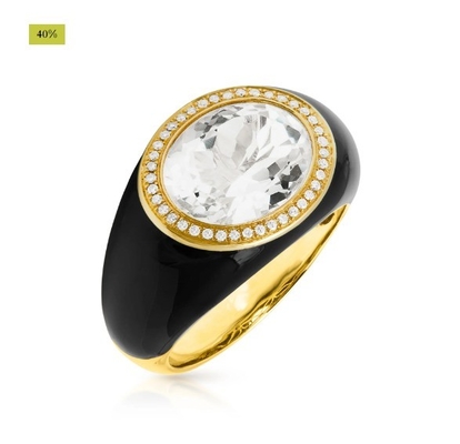 Micro-Inserts 18K Gold Plated Blue Topaz Enamel Fashion Vrouwen Messing Ringen