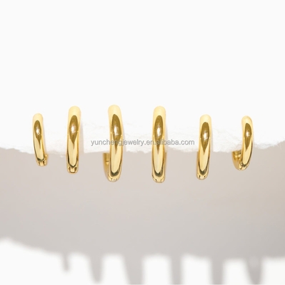 Zilveren fijne sieraden Minimalist 18K Gold 9MM 11MM 13MM Hoop Set voor FedEx DHL UPS TNT EMS Shipping