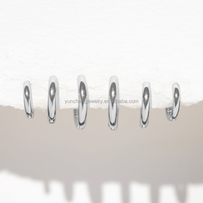 Zilveren fijne sieraden Minimalist 18K Gold 9MM 11MM 13MM Hoop Set voor FedEx DHL UPS TNT EMS Shipping