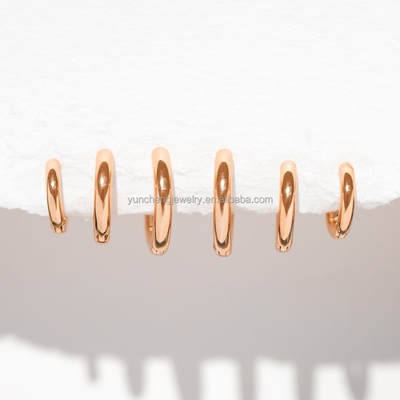Zilveren fijne sieraden Minimalist 18K Gold 9MM 11MM 13MM Hoop Set voor FedEx DHL UPS TNT EMS Shipping