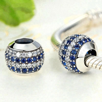 Mode Wit en Blauw CZ 925 Sterling zilver Juwelen maken Accessoires