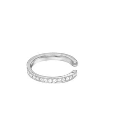 Vrouwen klassieke regenboog Pave Setting Kubische Zircon 925 Sterling zilveren oormanschet sieraden