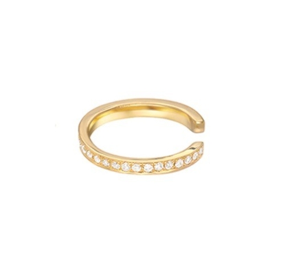 Vrouwen klassieke regenboog Pave Setting Kubische Zircon 925 Sterling zilveren oormanschet sieraden