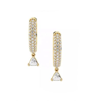 Eerste beoordeling Diamant Hoop oorbel in 925 Sterling zilver met Rose Gold Plating en 50 paren MOQ