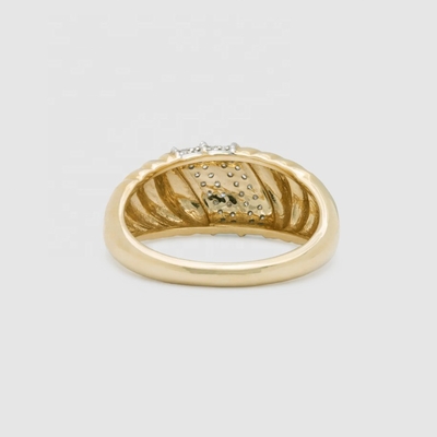 Platina Plating Ronde Briljant gesneden Diamond Dome Ring Voor vrouwen Fijne sieraden OEM / ODM