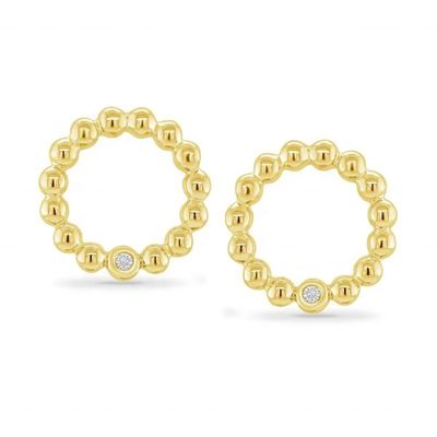 925 Sterling Zilveren Ronde Vorm Bezel Setting Solitaire Stud Oorbellen voor Dames met Opties voor Aangepaste Maten