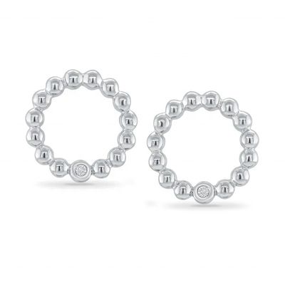 925 Sterling Zilveren Ronde Vorm Bezel Setting Solitaire Stud Oorbellen voor Dames met Opties voor Aangepaste Maten
