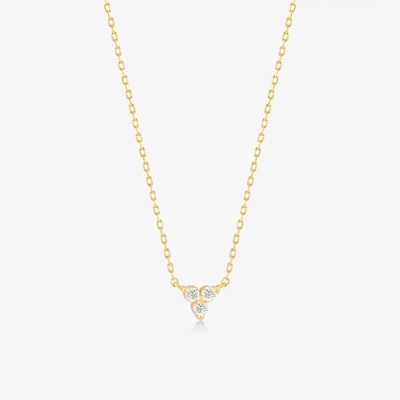 18K goud Zircon hanger zilveren ketting trio diamant kubische Zircon ketting