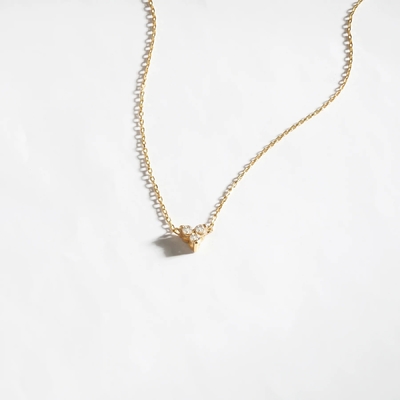 18K goud Zircon hanger zilveren ketting trio diamant kubische Zircon ketting