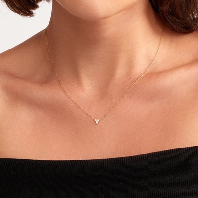 18K goud Zircon hanger zilveren ketting trio diamant kubische Zircon ketting