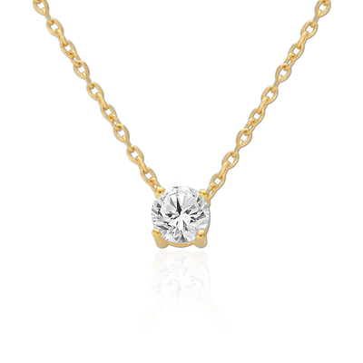 ODM 8mm Sterling zilveren ketting Duidelijke CZ 18k Goud beklede ketting