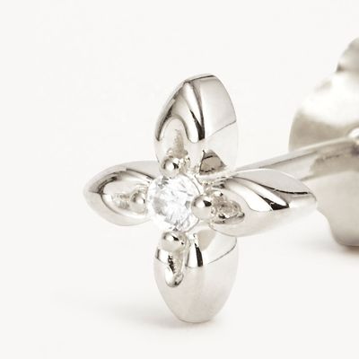 925 Sterling zilveren bloemstok oorbellen Kleine grootte voor dagelijks gebruik