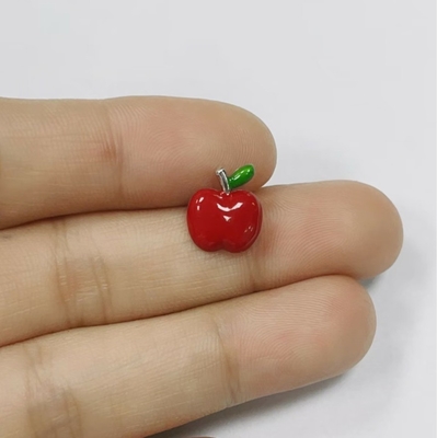 Prachtige rode en groene emalje appel oorbellen voor kleine meisjes in 925 sterling zilver