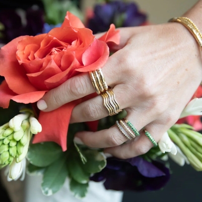 Zeer gepolijst uniek ontwerp 14K gouden golf ring voor vrouwen en mannen klassieke stijl