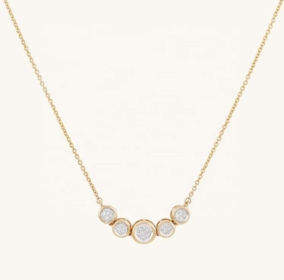 Rhodium 18k goud halsketting vrouwen 1,2 mm witgoud Cz hanger