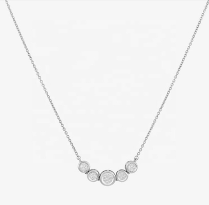 Rhodium 18k goud halsketting vrouwen 1,2 mm witgoud Cz hanger