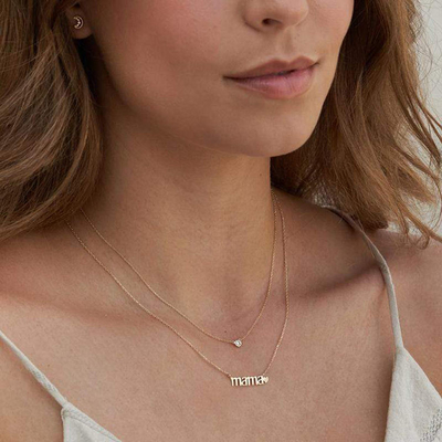 26mm 18K goud geplatte halsketting MAMA Hart halsketting voor Dames' Day