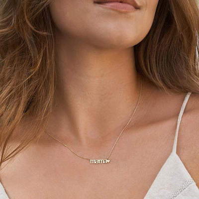 26mm 18K goud geplatte halsketting MAMA Hart halsketting voor Dames' Day