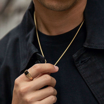 Handgemaakte 18K vergulde ronde doosketting met snelle verzending en aanpasbaar logo