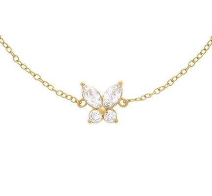 14K Goud Vergulde Vlinder Bedelarmband in 925 Sterling Zilver met 50 stuks MOQ