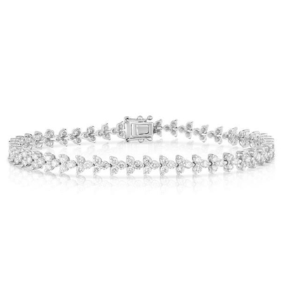 Ontwerper 18K goud 925 Sterling zilver bloem charme vrouwen tennis armband met ZIRCON