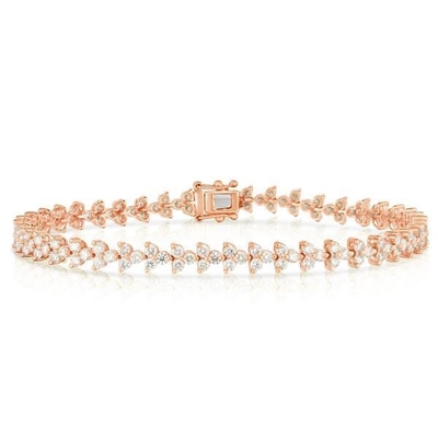 Ontwerper 18K goud 925 Sterling zilver bloem charme vrouwen tennis armband met ZIRCON