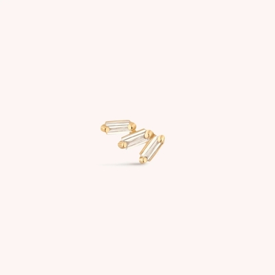Triple White Cubic Zircon met draad Flat Back 925 Sterling zilveren oorbellen Express verzending