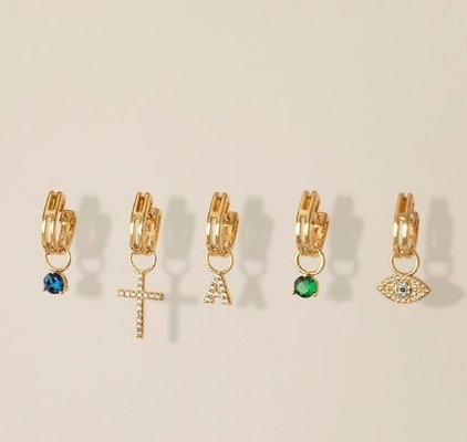 Logo 925 en aangepaste Mini 18K Gold Initial Charm 925 Sterling Silver Persoonlijke Hanger