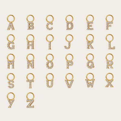 Logo 925 en aangepaste Mini 18K Gold Initial Charm 925 Sterling Silver Persoonlijke Hanger