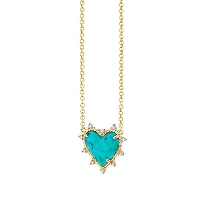925 Sterling zilveren ketting sieraden diamant en turquoise hart twist ketting geen parel ketting