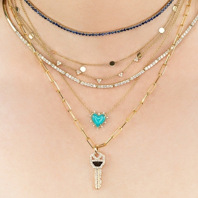 925 Sterling zilveren ketting sieraden diamant en turquoise hart twist ketting geen parel ketting