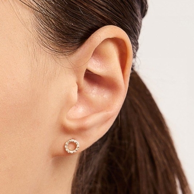 18K goud geplatte 925 Sterling zilver klassieke stud oorbellen voor meisjes mode accessoire