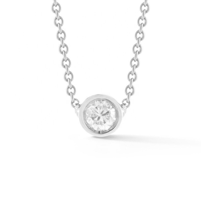 Eenvoudig 925 Sterling zilver Solitaire Diamant CZ halsketting in 7mm/10mm/15mm Steengrootte