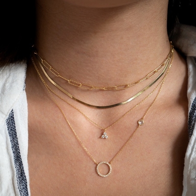 Goud geplatte S925 Zilveren cirkel hanger CZ ketting voor vrouwen 925 Sterling zilver