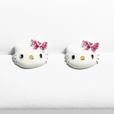Kleurrijke Hello Kitty-oorbellen met zwarte goud en zilver