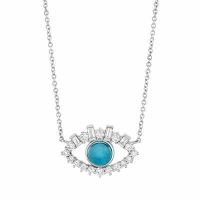 18K goud geplatte baguette kubische zircon 925 sterling zilver vrouwelijke slechte oog ketting