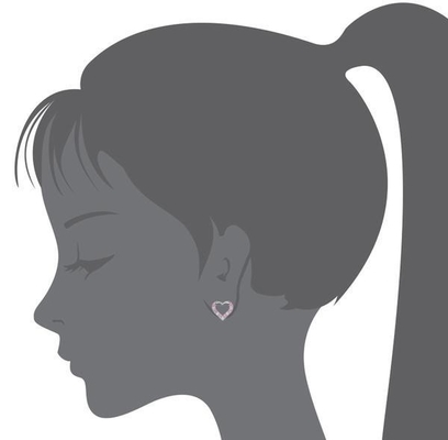 Micro Inserte Heart Roze Schroef Achterhoorn voor kinderen in 925 Sterling zilver