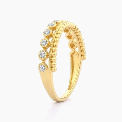 925 Sterling zilver CLASSIC Style Groothandel Stackable Vrouwen Ring met vergulde kralen