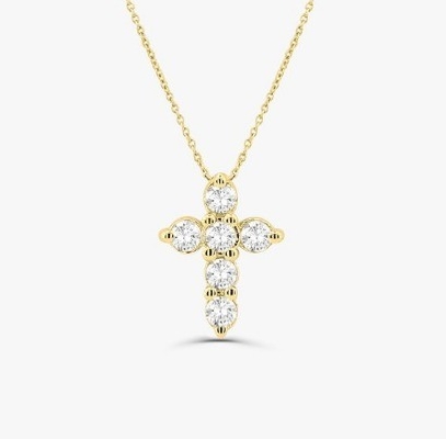 Druzy Stone Diamant Kruis Halsketting Ronde Briljante Snijding 925 Zilveren Kruis Hanger