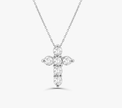 Druzy Stone Diamant Kruis Halsketting Ronde Briljante Snijding 925 Zilveren Kruis Hanger