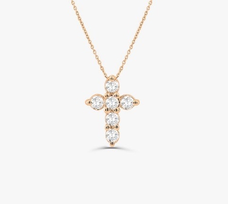 Druzy Stone Diamant Kruis Halsketting Ronde Briljante Snijding 925 Zilveren Kruis Hanger