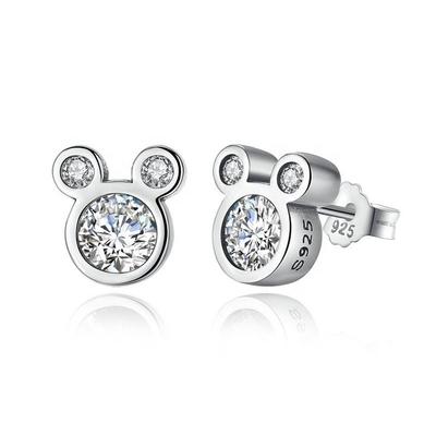 Derde partij beoordeling Gecertificeerd Kinderen Sieraden 925 Sterling zilver Muis oorbellen