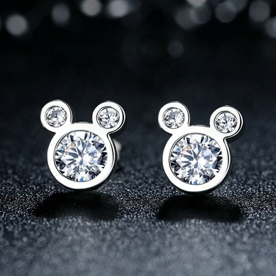 Derde partij beoordeling Gecertificeerd Kinderen Sieraden 925 Sterling zilver Muis oorbellen