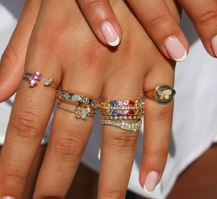 925 Sterling zilveren damesring met handgemaakte 18k goud geplatte bal en Marquise Butterfly