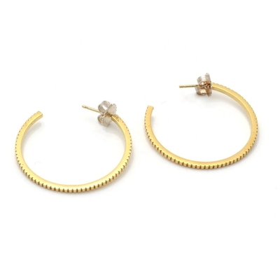 Hedendaagse 925 Sterling zilver 18K gouden hoop oorbellen met klant logo 30 * 30mm