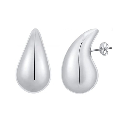Gepersonaliseerd Logo 18K Goud Geplatte Teardrop Hollow Stud oorbel voor meisjes Juwelenfeest