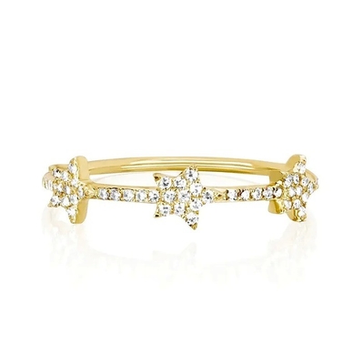 18K goud geplatte zilver CZ ster verklaring ringen voor vrouwen Micro Pave Setting gecertificeerd