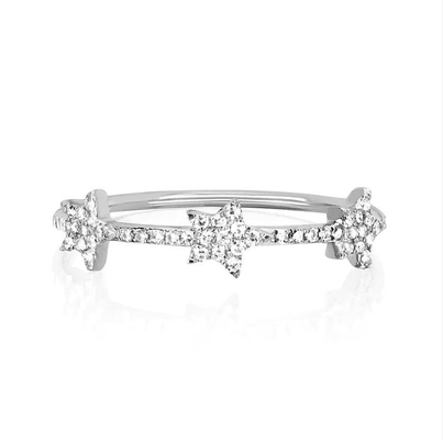 18K goud geplatte zilver CZ ster verklaring ringen voor vrouwen Micro Pave Setting gecertificeerd